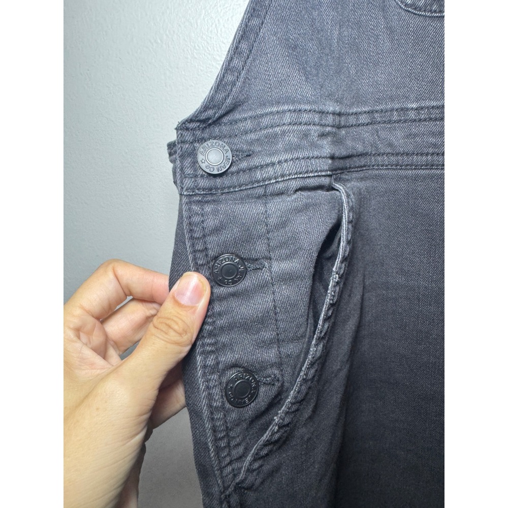 Arizona Jean Co Womens Black Distressed Denim Overalls XL Faded Ripped Jeans - Picture 4 of 6